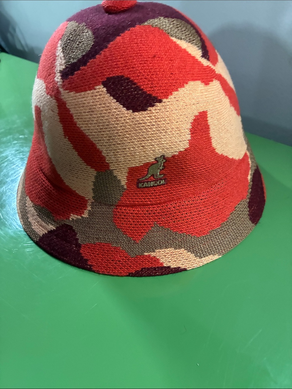 Kangol Orange & burgundy Camo Bucket Hat
